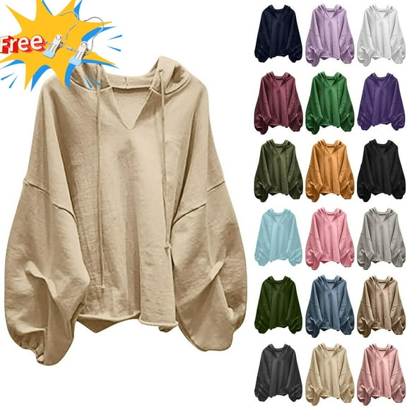 Vibrex Womens Hoodies Sweatshirt Fashion Women's Casual Long Sleeve Ladies Sweatshirts With Hood Solid Tops