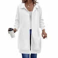 thumbnail image 1 of Vibrex Womens Long Jacket Casual Women's Fashion Solid Color Long Sleeve Hooded Pocket Zipper Lapel Tops Sweatshirts Outerwear Hiking Jacket Fall Winter Jacket Lightweight Coat with Pocket, 1 of 3