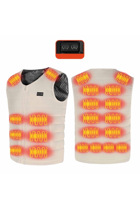 Womens and Mens Heated Vest Unisex Zipper Press 2 Control Heating Jacket Heated USB Charging Version Solid Color Vest Tops Winter Warm Vest Tops Thermal Trendy Jackets Zip Up Vest Tops