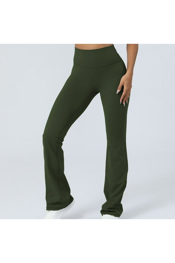 Womens Running Workout Yoga Leggings,Women's High Waist Hip Lift Horn Yoga Pants Skinny Sports Dance Wide Leg Pants Leggings Compression Pants