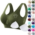 thumbnail image 1 of Vibrex Womens Seamless Wireless Bras Sports Bra Wirefree Yoga Bra With Removable Pads Sports Bras for Women,02-Army Green_XL, 1 of 5