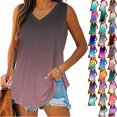 thumbnail image 1 of Vibrex Womens Tank Tops Loose Casual Summer Gradient Sleeveless Tops Crew Neck Basic Sleeveless Shirts Trendy Womens Print Flowy Basic Shirt, 1 of 7