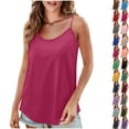 thumbnail image 1 of Vibrex Womens Tank Tops,Women's Fashion Solid Color Tank Sleeveless Tank Summer Tank Round Neck Tank,Sleeveless Shirts,Hot Pink_XL, 1 of 8