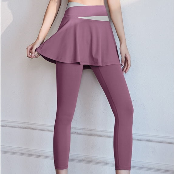 Vibrex Yoga Leggings Women,Women's Color-blocking Breathable Skirt Pants Hip Lifting Exercise Fitness Tight Yoga Pants Leggings Compression Pants