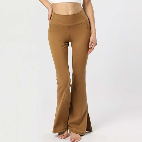 Vibrex Yoga Pants for Women,Women's High Waist Hip Lift Flare Yoga Pant Sports Bifurcate Leggings Pants Leggings Compression Pants