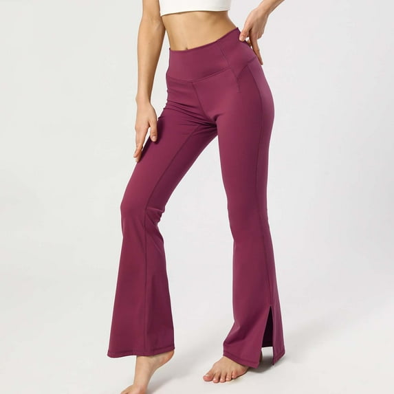 Vibrex Yoga Pants for Women,Women's High Waist Hip Lift Flare Yoga Pant Sports Bifurcate Leggings Pants Leggings Compression Pants