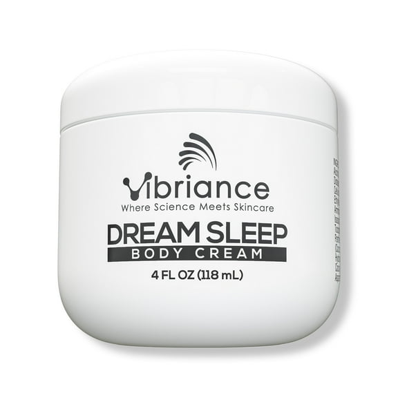 Vibriance Dream Sleep Body Cream, 4 fl oz - Fluffy Full Moisturizer for Dry Skin, Relaxation and Rejuvenation with Therapeutic Ingredients, Soothing Vanilla Aromatics