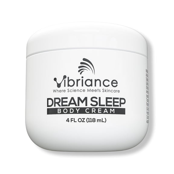 Vibriance Dream Sleep Body Cream, 4 fl oz - Fluffy Full Moisturizer for Dry Skin, Relaxation and Rejuvenation with Therapeutic Ingredients, Soothing Vanilla Aromatics