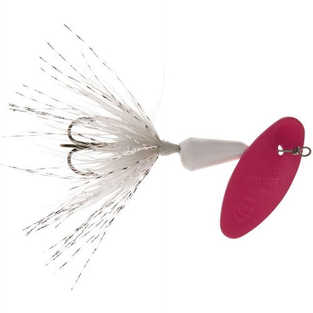 Vibric Rooster Tail, Inline Spinnerbait Fishing Lure, White Pink, 1/8 oz 