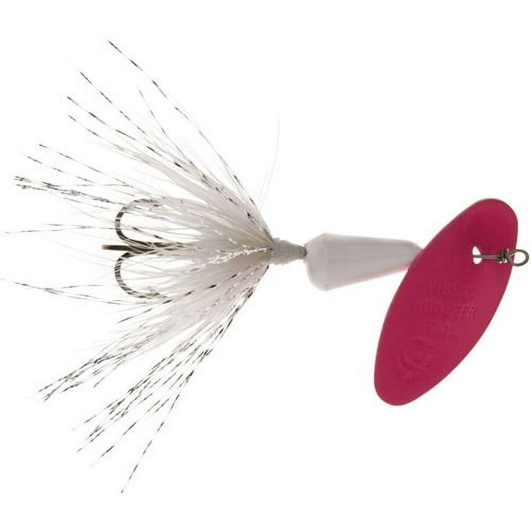 Vibric Rooster Tail, Inline Spinnerbait Fishing Lure, White Pink