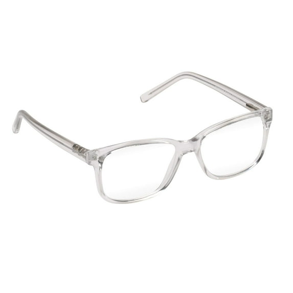 Vibz Blue Light Blocking Glasses Women or Men, Non-Corrective, Use with Contacts, Antiglare, Clear Lens, Shiny Crystal