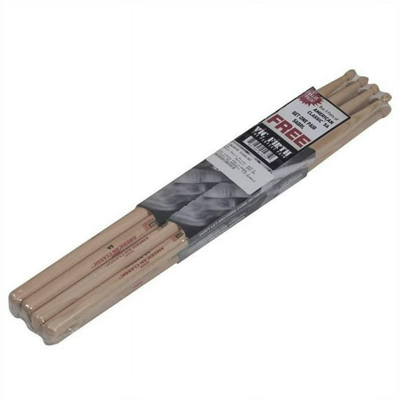 Vic Firth 3-Pair 5A Sticks With Free Pair 5A Barrel Wood Tip