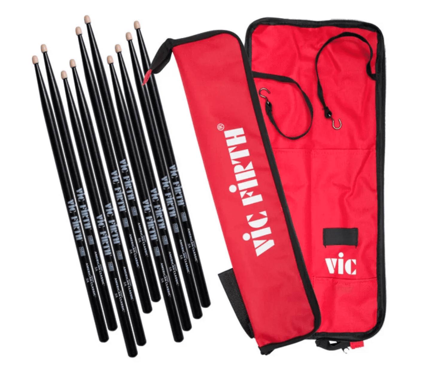 Vic Firth American Classic 5AB 5-Pack w/ Essential Stick Bag