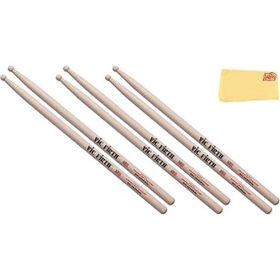 Vic Firth American Custom SD1 General Drumsticks - 3 Pack w/ Polishing Cloth