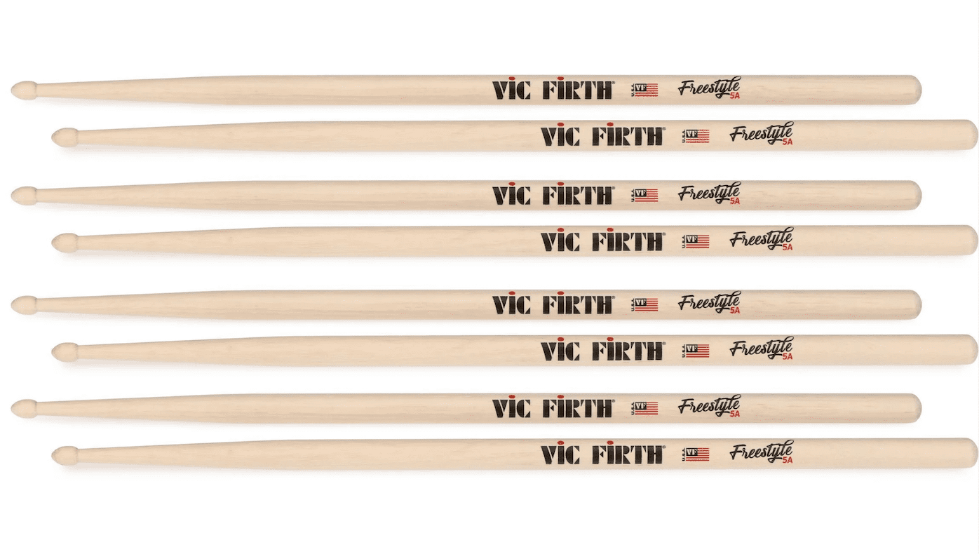 Vic Firth Freestyle 5A Bundle w/ Essential Red Dot Stick Bag