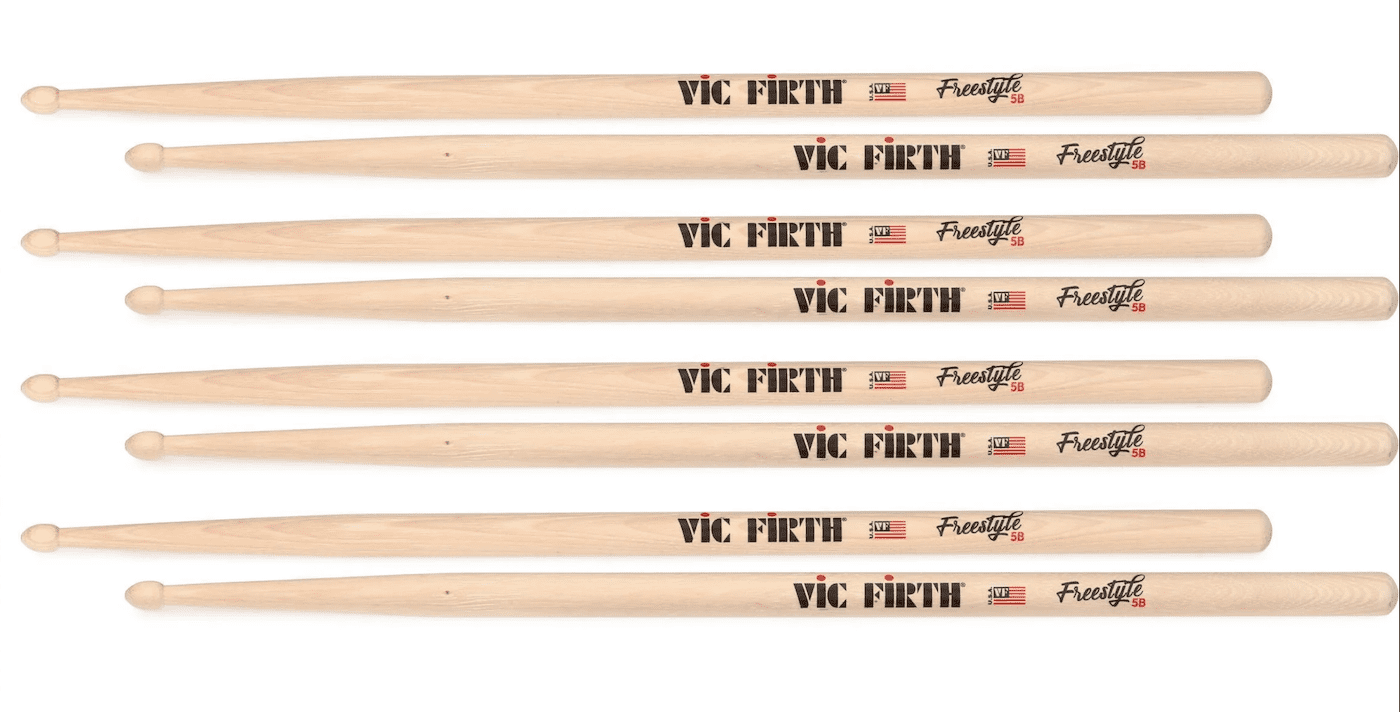 Vic Firth Freestyle 5B Bundle w/ Essentials Red Dot Stick Bag