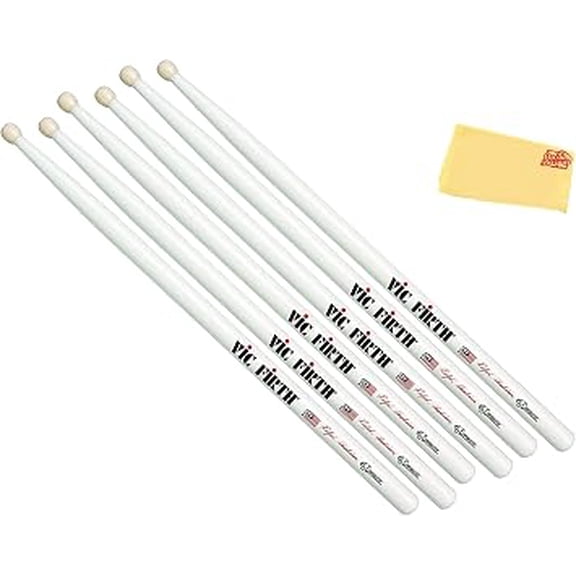 Vic Firth SRH Corpsmaster Signature Snare Ralph Hardimon Drumsticks - 3 Pack w/ Polishing Cloth