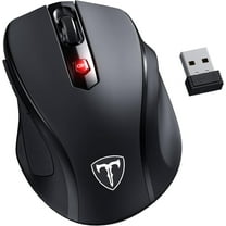 VicTsing 2.4G Wireless Computer Mouse USB Cordless Mice for Laptop, Ergo Grips, 800-2400 DPI, 16 Months Battery, Auto-sleep Mode, Portable Computer Mouse for PC Mac Chromebook, 6 Button - Black