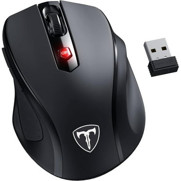 VicTsing 2.4G Wireless Computer Mouse USB Cordless Mice for Laptop, Ergo Grips, 800-2400 DPI, 16 Months Battery, Auto-sleep Mode, Portable Computer Mouse for PC Mac Chromebook, 6 Button - Black