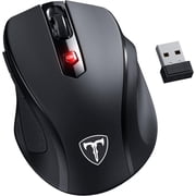 VicTsing 2.4G Wireless Computer Mouse USB Cordless Mice for Laptop, Ergo Grips, 800-2400 DPI, 16 Months Battery, Auto-sleep Mode, Portable Computer Mouse for PC Mac Chromebook, 6 Button - Black
