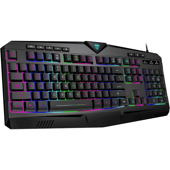 VicTsing Wired Gaming Keyboard, RGB keyboard with 5-Level Brightness, PC Gaming Keyboards for Gamers, Light up Keyboard with 25 Anti-Ghosting Keys, Computer Keyboard for Office, Windows, Laptop, PC