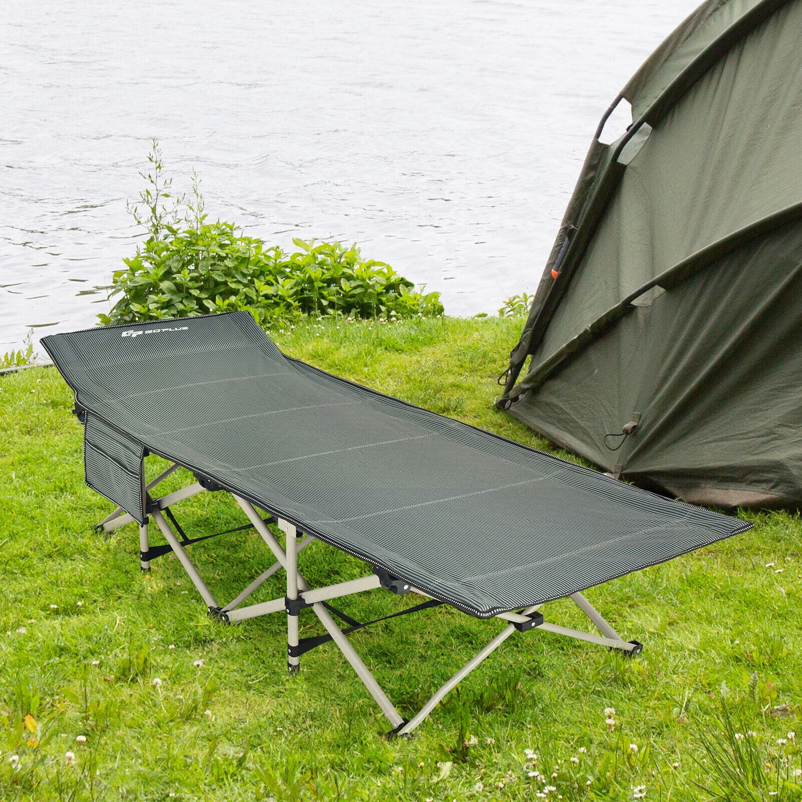 Vicamelia Folding Camping Cot HeavyDuty Steel Outdoor Sleeping Cot Lightweight with Storage Bag