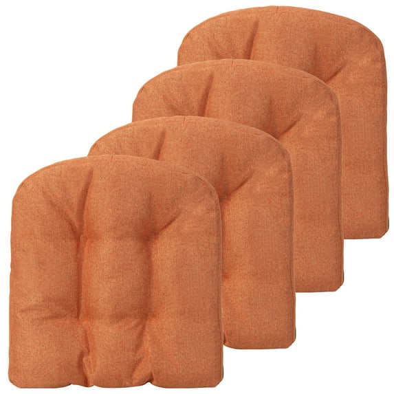Vicamelia Premium U-Shaped Chair Cushions Non-Slip Bottom Set of 4 Patio Dining Chair Pads, Orange