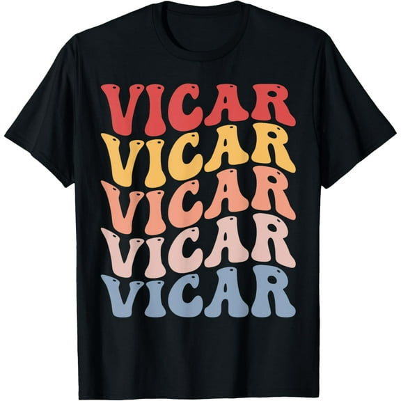 Vicar Groovy Retro T-ShirtVicar Gifts100% cotton