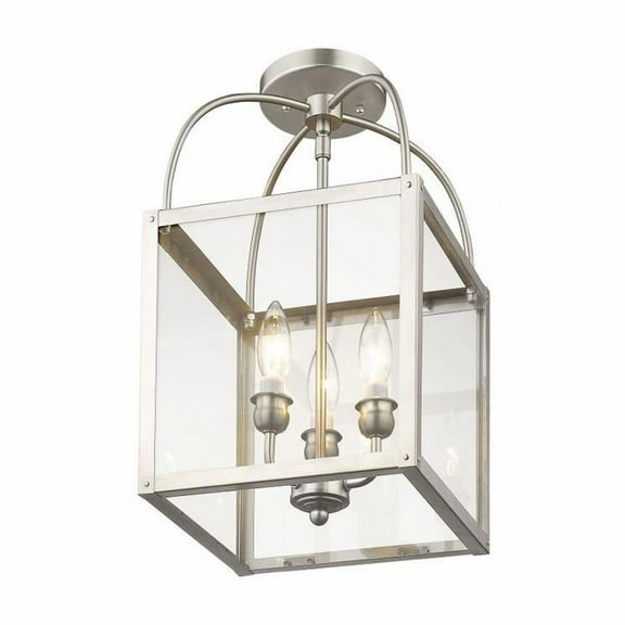 Vicar's Bridge Road 3 Light Convertible Mini Pendant in Farmhouse Style 10 inches Wide By 17 inches High-Brushed Nickel Finish Bailey Street Home