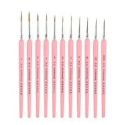 Vicbovo 11 Pcs Miniature Detail Paint Brush Set With Natural Wood Handle 2024 New Miniature Paint Brushes Mini Small Painting Brushes For Art Crafts Acrylic Watercolor Oil Model Face, Pink