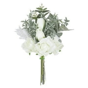 Vicbovo Flowers With Vase Silk Roses Artificial Flowers In Vase Faux Flower Arrangement With Vase Suitable For Home Decoration Dining Table