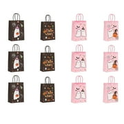 Vicbovo Halloween Paper Gift Bags With Handles 4 Design Halloween Theme Bags Pumpkin Candy Bags Goodie Present Bags For Gift 12pc（3 Of Each ）