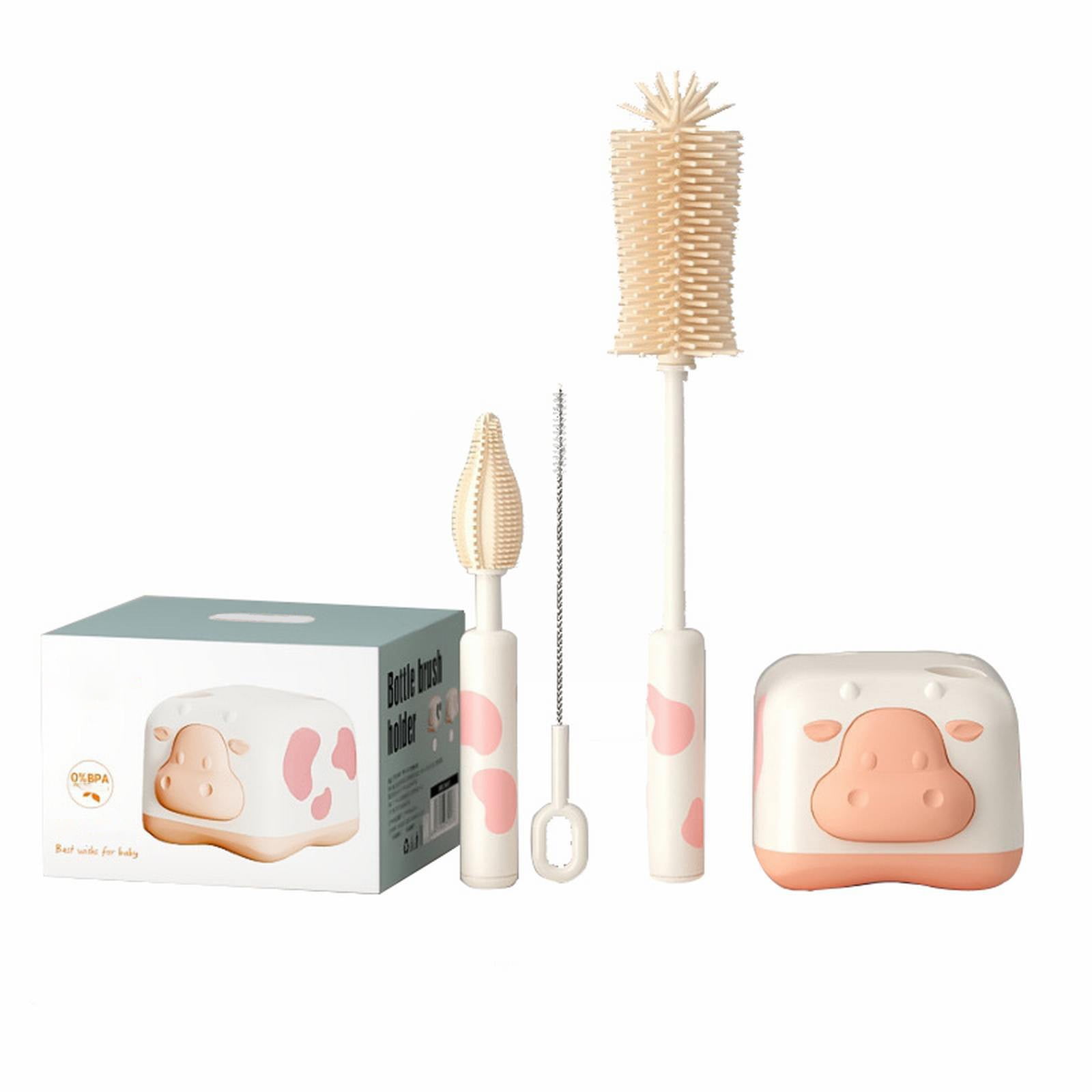 Vicbovo Silicone Baby Bottle Brush Portable Baby Bottle Brush Set For