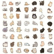 Vicbovo Sticker Paper 60PCS Cute Cat Stickers Kawaii Cat Sticker For Water Bottle Laptop Phone Skateboard Stickers For KidsTeens Girls Gift