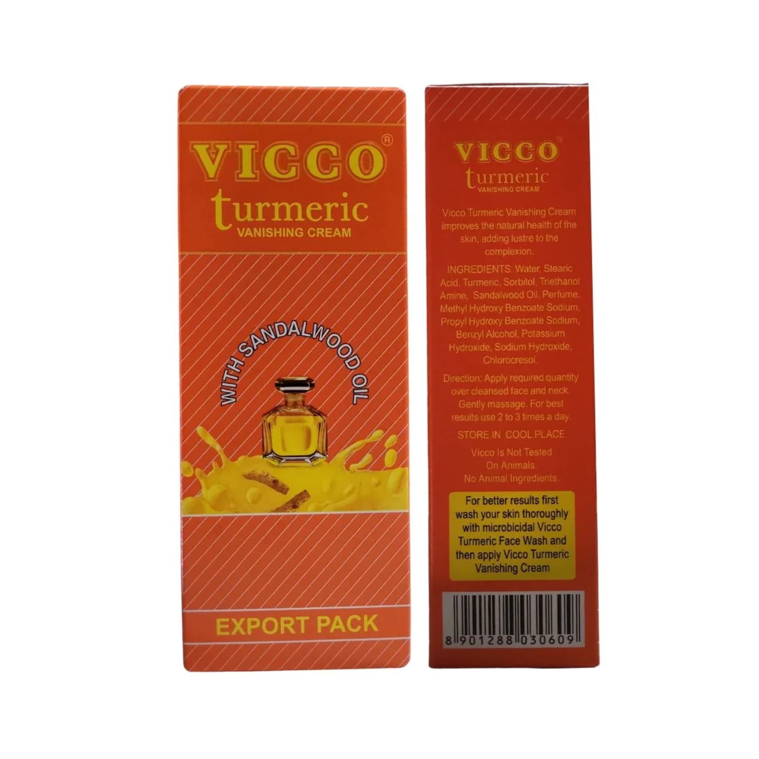 Vicco Turmeric Skin Cream With Sandalwood Oil 60g (Pack of 2)