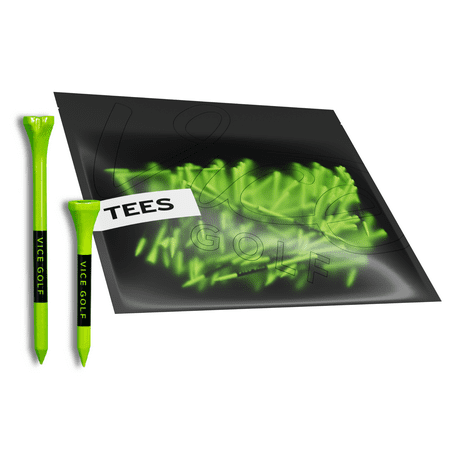 Vice Golf Bamboo Tees 75 Pieces Pack, Color Green (60 -3.3 inch length and 15 -2.1 inch length)