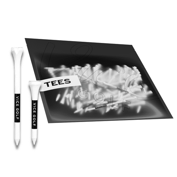 Vice Golf Bamboo Tees 75 Pieces Pack, Color White (60- 3.3 inch Length and 15- 2.1 inch Length)