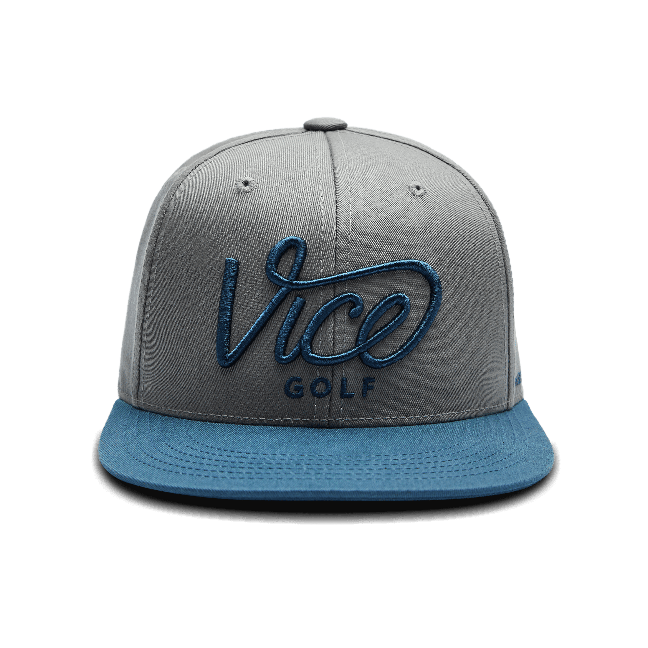 Vice Golf Crew Cap Grey/Blue Flex Brim Adjustable Unisex