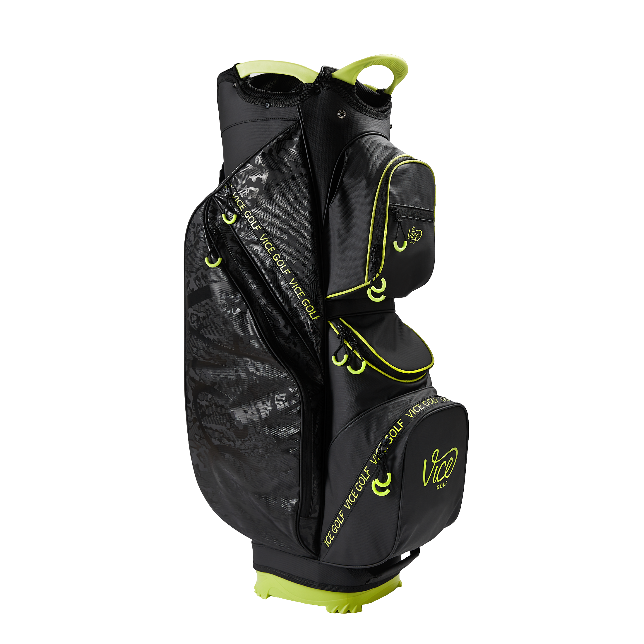 Vice Golf Cruiser Cart Golf Bag, Black/Lime, 15 Way Divider - image 1 of 8