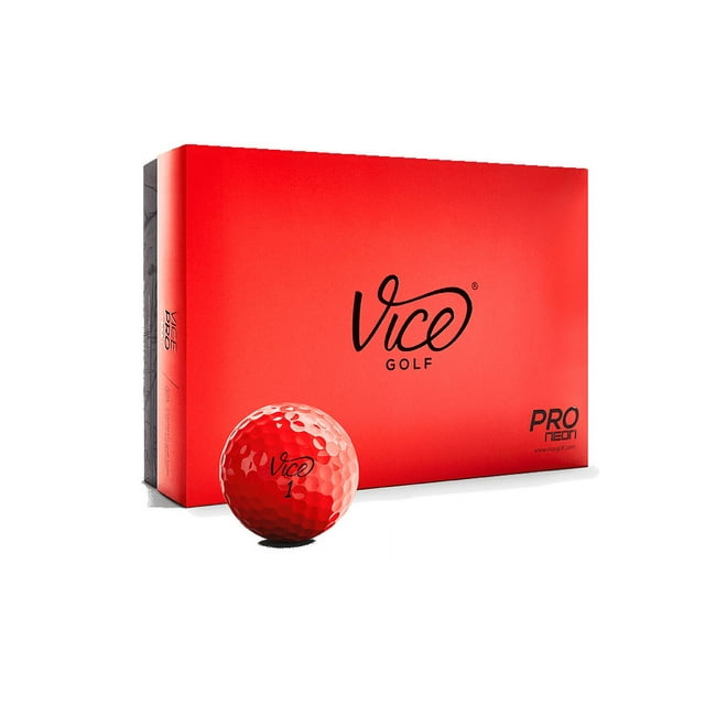 Vice Golf Pro Balls, Neon Red, 12 Pack