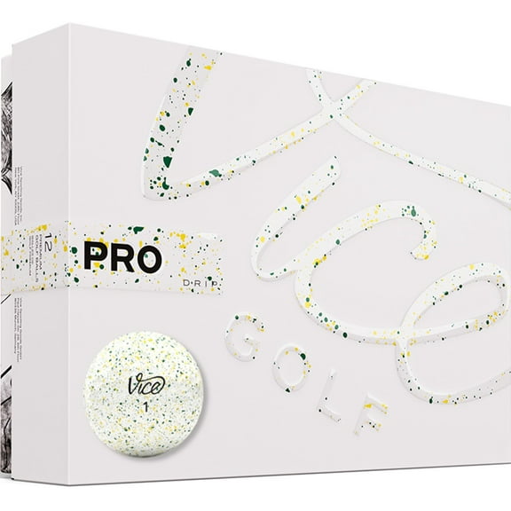 Vice Golf Pro Drip Yellow and Green Golf Balls, 1 Dozen