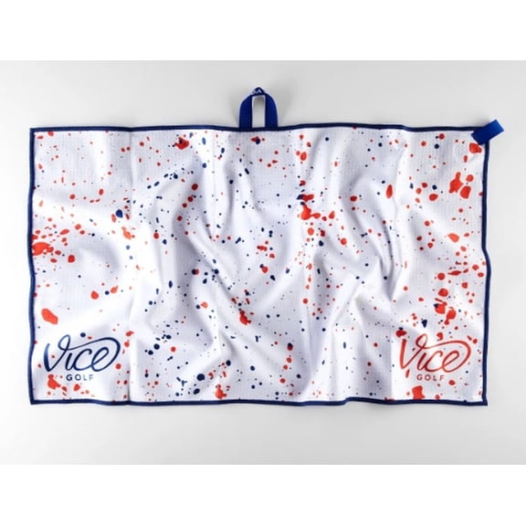 Vice Golf Shine Drip Towel (Red/Blue, 16" x 28") Golf 2025 NEW