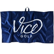 Vice Golf Shine Microfiber Waffle Knit Extra Large Towel with Clip, Navy