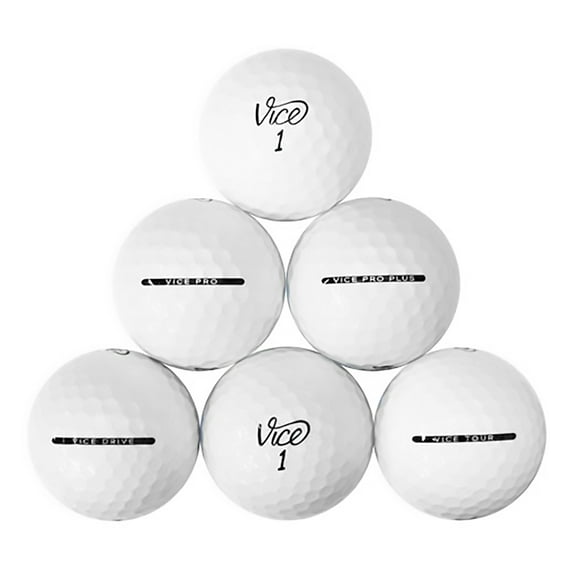 Vice Mix, AAAA Golf Balls, Near Mint, 4a, AAAA Quality, 50 Pack, White