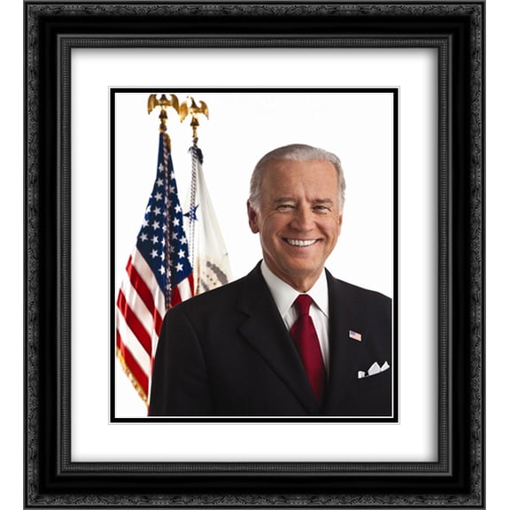 Vice President Joe Biden 20x24 Double Matted Black Ornate Framed Art Print