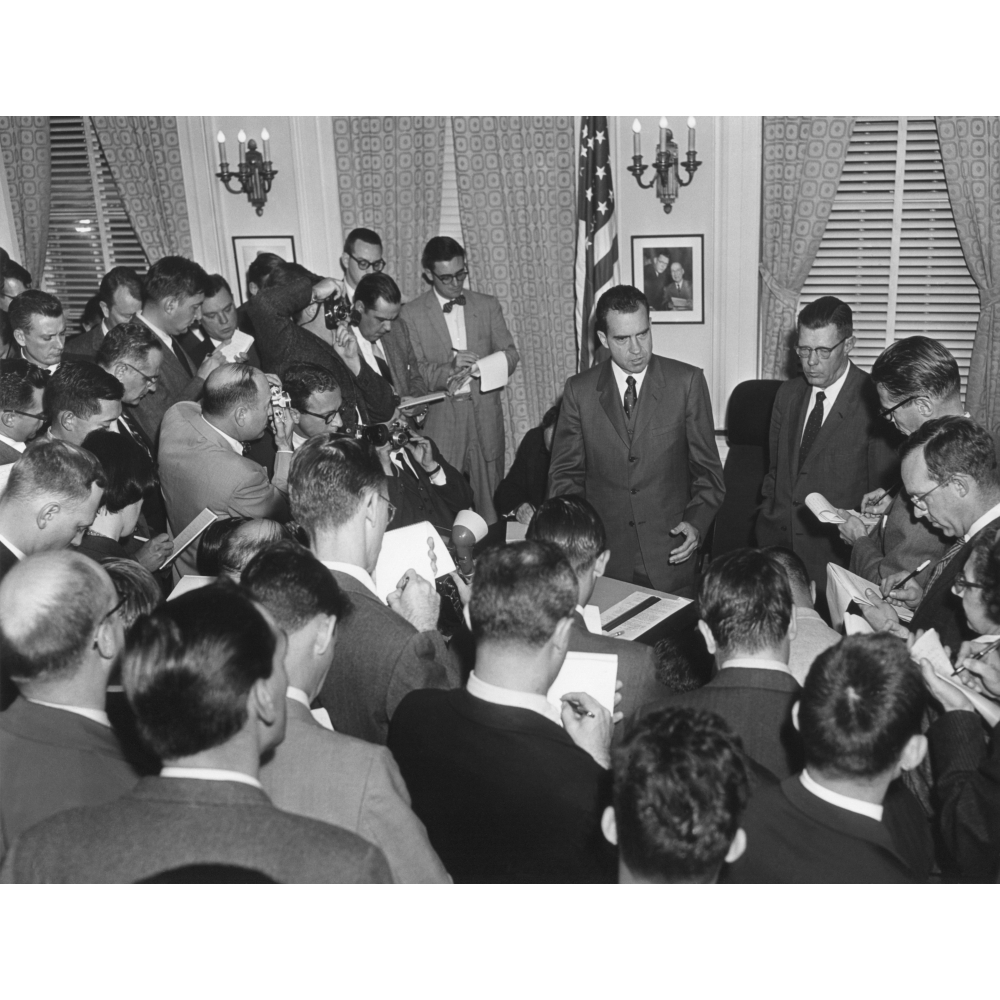 Vice Reporters Vice President Richard Nixon With Reporters On Nov. 27 History (36 x 24 ...
