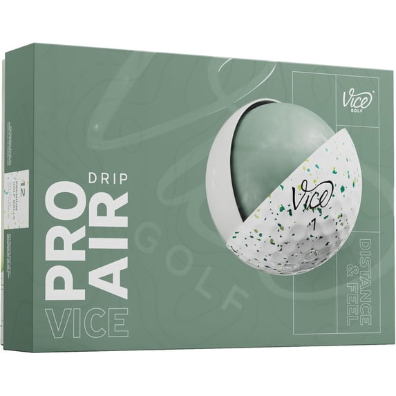 Vice Pro Air Golf Balls (2025 Model) Petrol/Yellow Drip