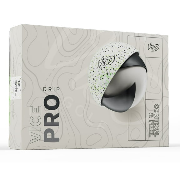Vice Pro Drip 2024 Golf Balls, Lime/Black, 1 Dozen