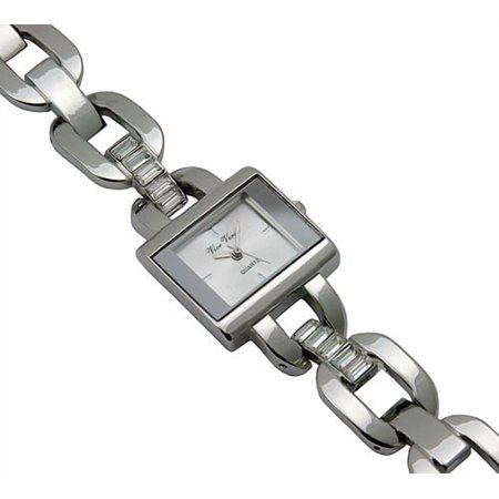 Vice Versa Silver Face Quatz Women's Watch - Elegant Coating Links Band - Silver -WT-L80540SV