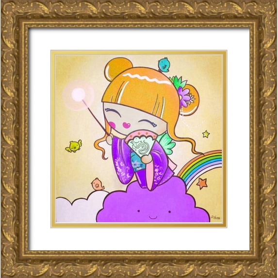Vicedo, Diana 20x20 Gold Ornate Wood Framed with Double Matting Museum Art Print Titled - Japanese Fairy